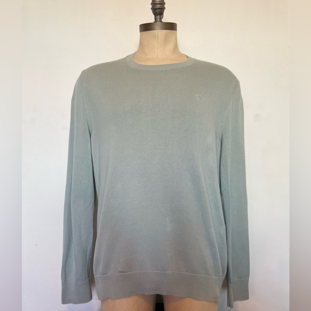 Calvin Klein Men’s Crewneck Knit Sweater Light Blue Teal Size L